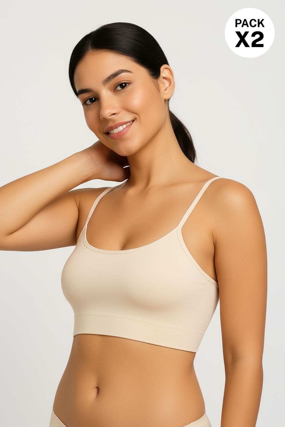 Top con tirantes delgados paquete x2 tipo seamless